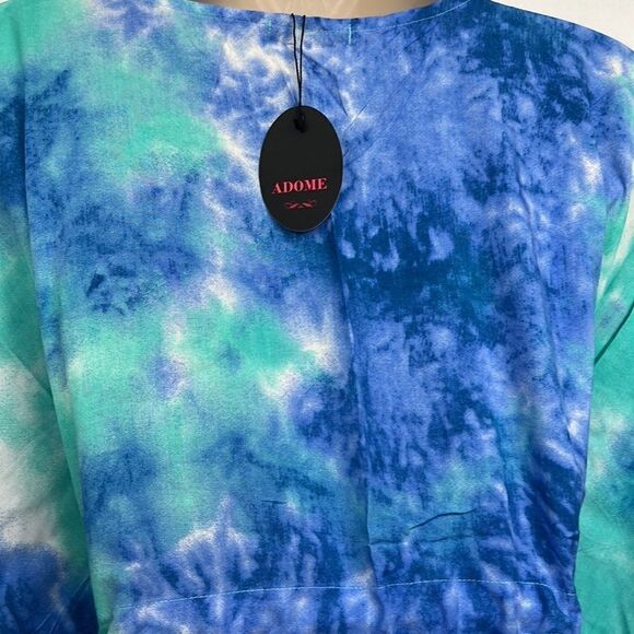 Adome Blue and Green Tie Dye Beach swim cover up NWT size small - Picture 9 of 13